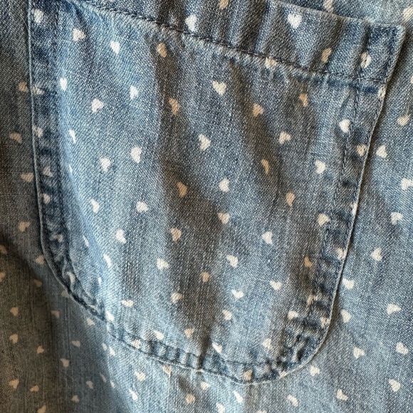 Girls Rails Denim Heart Print Shirt - Picture 5 of 6